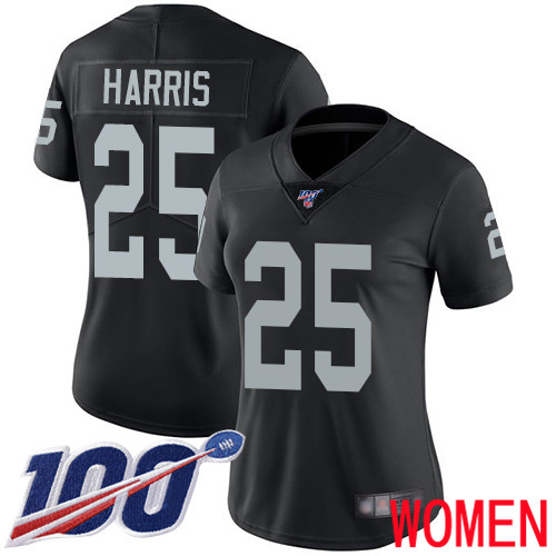 Oakland Raiders Limited Black Women Erik Harris Home Jersey NFL Football #25 100th Season Vapor Jersey
